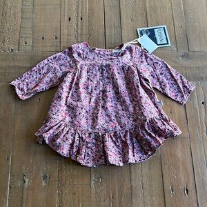 Wheat Josephine blush floral dress nwt